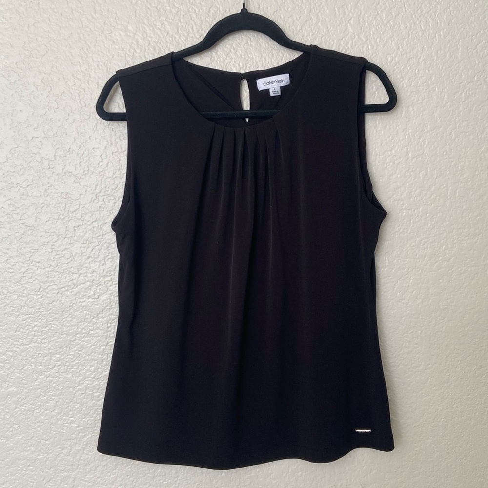 Calvin Klein Black Sleeveless Top Large